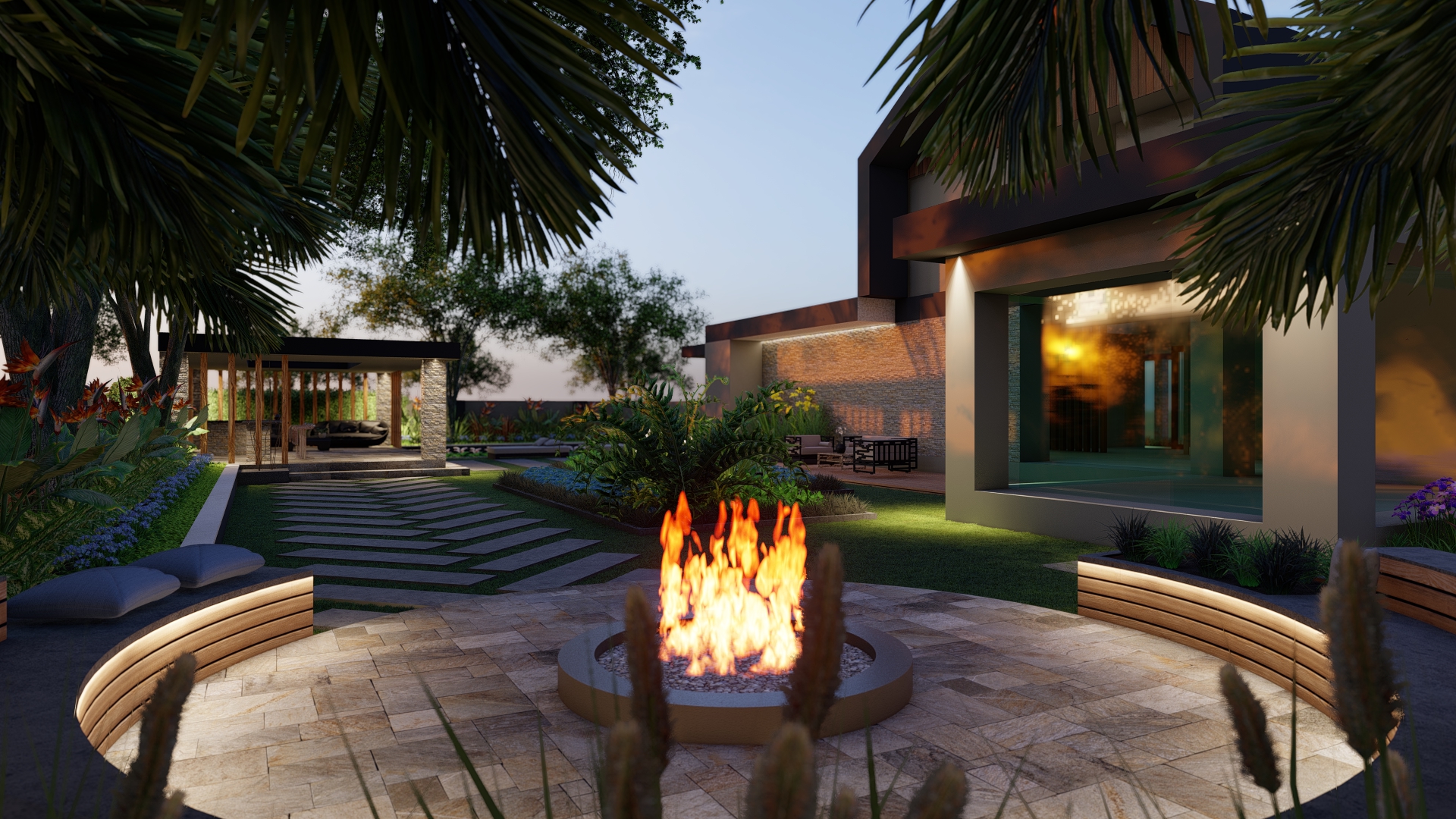 Custom Landscape Firepit Design